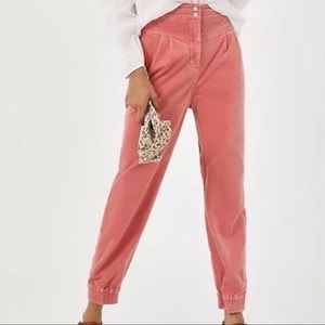 Anthropologie High Rise Dusty Rose Pink Velvet Kalea Jogger Pant